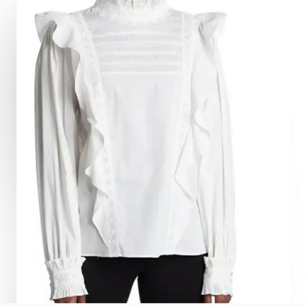 Ted baker London Galatia Ruffle sleeve shirt blouse- 6 size
